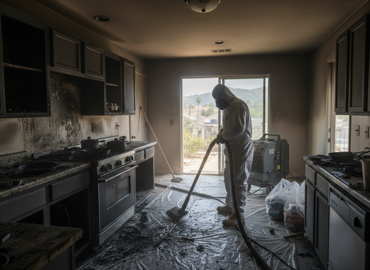 Kitchen Fire Cleanup in Porter Ranch, CA