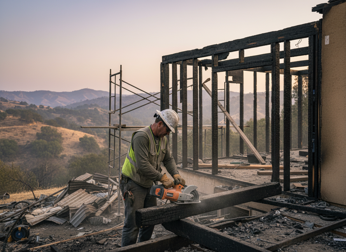 Structural Repair After Fire in Porter Ranch, CA